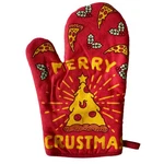 Merry Crustmas Oven Mitt Funny Christmas Pizza Graphic Kitchen Glove. Fixed Price $5.00.