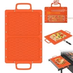 Portable Outdoor Silicone Grill Mat, Foldable Heat-resistant & Orange. Fixed Price $21.59.