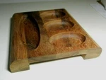 Ironwood Gourmet Acacia TRAY.-4 Recesses For Spices-thailand-vintage. Fixed Price $15.59.