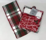 Design Imports Merry Christmas Potholder Kitchen Towel Gift Set, 2-PIECES. Fixed Price $12.99.
