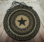 Capitol Earth Rugs Woven Jute Chair Pad Black Star Gray Tan Ivory 15"X. Fixed Price $16.97.