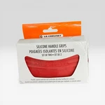 Creuset Silicone Handle Grips Of Two Cerise Red New In Box!!. Fixed Price $17.64.