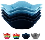 Shila Bowl Snuggies Blue Mix Set Of 5 Microwave-safe Hot Holders. Fixed Price $34.00.