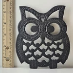 Vintage Cast Iron Owl Trivet Old - 5.75" Vtg Hot Plate Metal Wall Art Home Decor. Fixed Price $6.85.