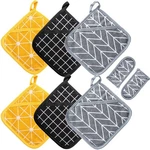 Win Change Heat Resistant Potholders Hot PADS-6 Kitchen 6+2, Mixed. Fixed Price $14.20.