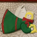 Vintage Hallie St. Mary Noel Angel Pot Holder 7"X9" Christmas Holiday Mcm. Fixed Price $11.88.