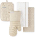 Kitchenaid Quilted Cotton Terry Cloth Oven Mitt, Pot Holder, Towel 4-PAC. Fixed Price $53.89.