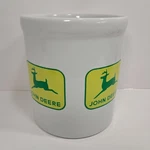John Deere Kitchen Crock Ceramic Utensils Holder White 6.75" X 6.25". Fixed Price $26.00.