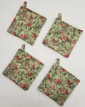 Cardinals Holly Evergreen Christmas Pot Holders (set Of 4). Fixed Price $30.00.