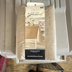 Mainstays Peva Rectangle Tablecloth Brownstone 60X84IN Chloride-free Reusable. Fixed Price $18.49.