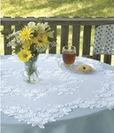 Heritage Lace 42" Tea Rose Table Topper White Or Ecru 100% Polyester. Fixed Price $30.00.