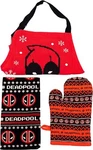 Bioworld Marvel Deadpool Kitchen 3PC Set Apron, Oven Mitt, Towel. Fixed Price $12.99.