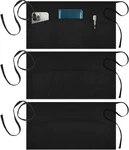 3 Pack Server Aprons With Pockets, 100% Cotton Waitress Waiter Waist Apron, 11. Fixed Price $26.38.