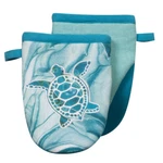Coastal Tranquility Sea Turtle Embroidered Oven Grabber Mitt Set, By Kay Dee. Fixed Price $17.97.