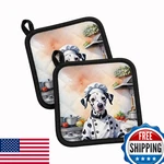 Caroline's Treasures Carolines Dalmatian The Chef Pair Of Pot Holders. Fixed Price $27.95.