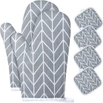 Oven Mitts And Pot Holders Set, 392 F Heat Resistant Cooking Gloves. Fixed Price $11.10.