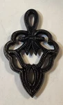 Vintage Cast Iron Trivet Kitchen Decor Victorian Footed Hot Pad Scroll Bow. Fixed Price $5.98.