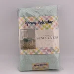 Spring Blossoms Mint Green Chair Damask Seat Covers Set Of 2 Nos. Fixed Price $9.95.