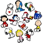 12PC Set, & Peanuts Gang Clog Shoe Charms - Snoopy, Charlie Brown, Lucy +. Fixed Price $10.97.