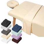 3PCS Flannel Massage Table Sheet Set - Cotton Spa Facial Bed Covers 6FT. Fixed Price $20.50.