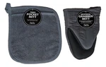 Charcoal Grey Pocket Potholder Mitt & Oven Grabber Set, By Kay Dee. Fixed Price $17.95.