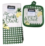 Lemon Kitchen Towel Set W/ 2 Potholders Hot Pad Fresh Start Farmhouse. Fixed Price $13.50.