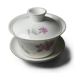 Gaiwan White Porcelain Sancai Set Booming Lotus Lid 9OZ Medium.... Fixed Price $25.25.