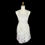 Anthropologie Silver Metallic Botanical Floral Cross Back Kitchen Apron Purple. Fixed Price $40.50.