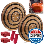 Laiamer 2PCS Magnetic Wooden Trivets For Hot Pots & Pans, Heat Resistant Acacia. Fixed Price $66.43.