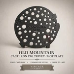 Old Mountain Cast Iron Pig Trivet Hot Plate Farmhouse Kitchen Decor C2015 7.5. Fixed Price $28.00.
