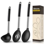 3 Pcs Silicone Cooking Spoon Set, Kitchen Utensils Include Solid & Slotted Sp.... Fixed Price $21.30.