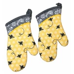 Set Of 2 Queen Bee Yellow Honey Oven Mitts, By Kay Dee. Fixed Price $17.97.