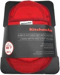 Kitchenaid 2 Mini Mitts And Pot Holders Set (red). Fixed Price $25.99.