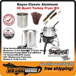 30 Quart Complete Turkey Fryer Kit With Basket And 10 Qt Pot Lots Of Extras. Fixed Price $319.88.