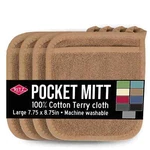 Ritz Cotton Terry Pocket Mitts Set Of 4 Heat-resistant Quilted Kitchen. Fixed Price $31.99.