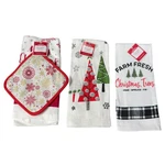 Christmas Kitchen Towels Set Of Plus Pot Holder 15X23 Women Owned Company Nwt. Fixed Price $11.97.