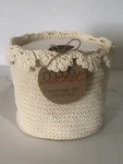 Heritage Lace Mode Crochet Round Basket With Edge, 6" X. Fixed Price $10.99.