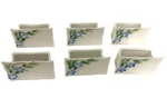 Lovely Midcentury Set Of 6 Floral Porcelain Favor Holders, Place Cards. Fixed Price $55.00.
