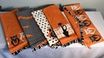 Vintage Halloween Kitchen Towels Set Of 4 New Storage Bag 27" Moda Home Linens. Fixed Price $34.89.
