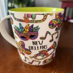 New Orleans Mardi Gras French Quarter Coffee Cup. Fixed Price $12.99.