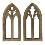 Zeckos Blackwashed Wood Gothic Arch Window Frame Wall Decor 2 Piece Set. Fixed Price $49.95.