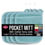 Ritz Cotton Terry Pocket Mitts Set Of 4 Heat-resistant Quilted Kitchen. Fixed Price $31.99.