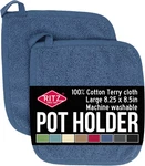 The Ritz Royale Holder, Terry 100% Cotton Potholders, Federal Blue, 2-PACK. Fixed Price $20.06.