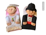 Vintage 1994 Winfield Wedding Bride And Groom Oven Mitt Set Pot Holders. Fixed Price $15.99.