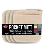 Ritz Cotton Terry Pocket Mitts Set Of 4 Heat-resistant Quilted Kitchen. Fixed Price $31.99.