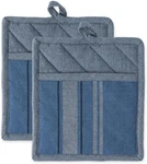 Dii French Stripe, Kitchen Collection, Potholders, Chambray Blue. Fixed Price $16.63.