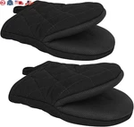 Qulable 1 Pair Short Oven Mitts - Silicone Kitchen Gloves High Black. Fixed Price $14.61.