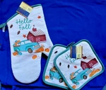 Hello Fall 2 Kitchen Hot Pads And 1 Oven Mitt - New Adorable! Nwt. Fixed Price $5.00.