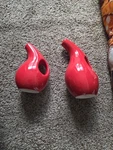 Rachael Ray Evoo Oil & Vinegar Dispenser Set 2 Red Stoneware Cruet. Fixed Price $12.99.