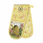 Michel Design Works Cotton Kitchen Double Oven Glove Honey Clover Bee Hive Skep. Fixed Price $22.50.